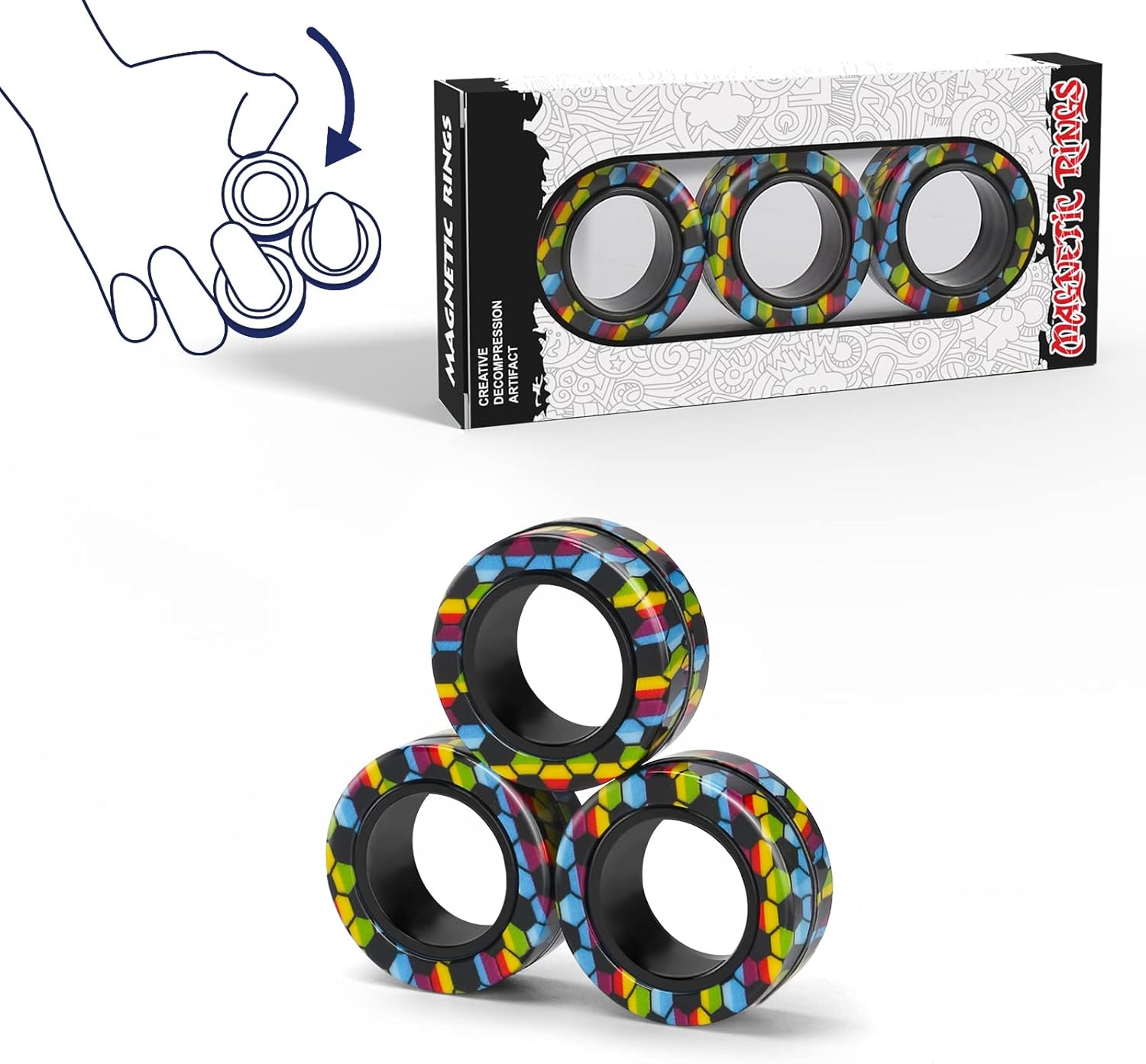 Fidget Spinner Bearing - Anelli magnetici Fidget Toy Set Idea