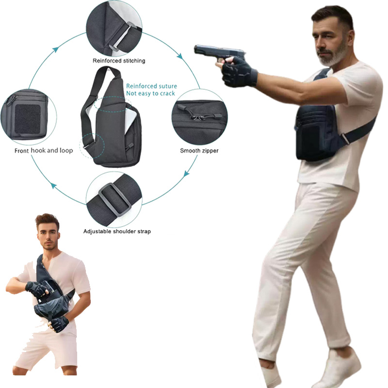 Edc Concealed Carry Sling Bag - Borsa Tattica per Pistola, Fondina per