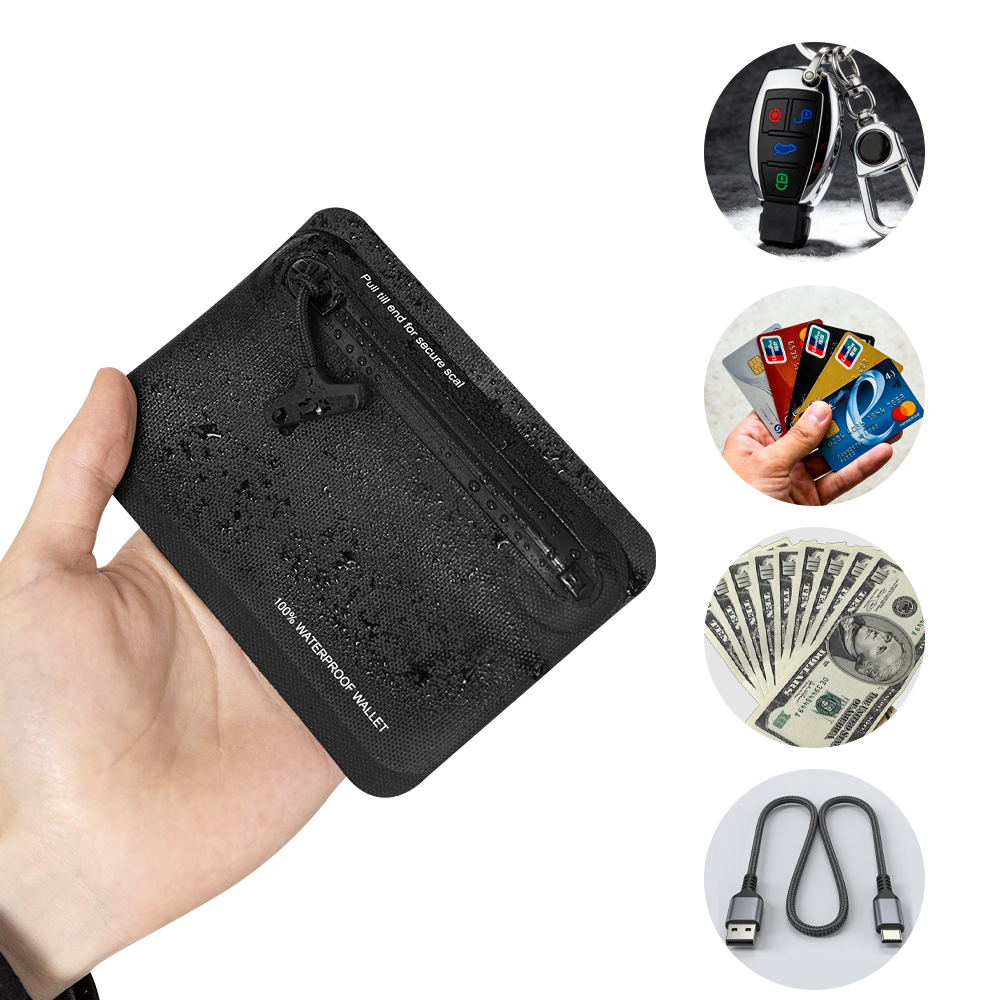Edc Carry Card - Portamonete Impermeabile con Cerniera, Pochette Leggera