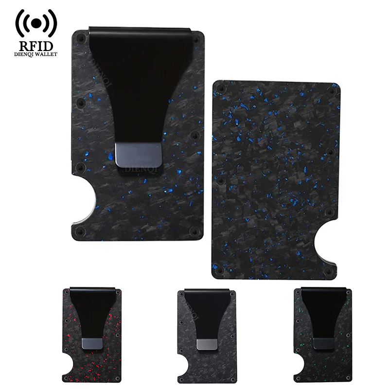 Edc Carry Card - Portafoglio da uomo con blocco RFID,