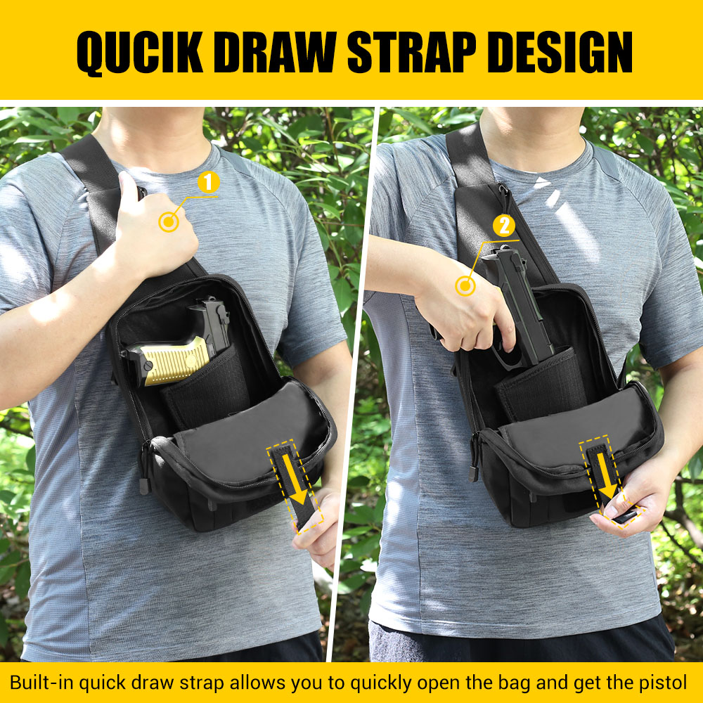 Borsa tattica per pistola per  - Edc Concealed Carry Sling Bag recensione e prezzo